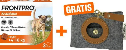 Frontpro 28,3 mg für Hunde 3 Kautabletten + gratis Hundebeutelspender 1 Stück