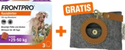 Frontpro 136 mg für Hunde 3 Kautabletten + gratis Hundebeutelspender 1 Stück