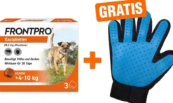 Frontpro 28,3 mg für Hunde 4-10 kg 3 Kautabletten + gratis Fellhandschuh