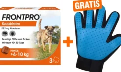 Frontpro 28,3 mg für Hunde 4-10 kg 3 Kautabletten + gratis Fellhandschuh