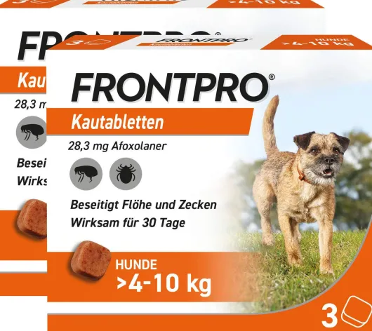 Frontpro 28 mg für Hunde 4-10 kg 2 x 3 Kautabletten