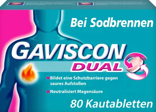 Gaviscon Dual 250 mg - 106,5 mg - 187,5 mg 80 Kautabletten