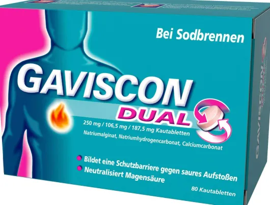 Gaviscon Dual 250 mg - 106,5 mg - 187,5 mg 80 Kautabletten