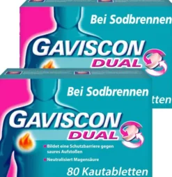 Gaviscon Dual 250 mg - 106,5 mg - 187,5 mg 2 x 80 Kautabletten