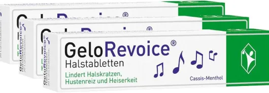 GeloRevoice Halstabletten Cassis Menthol 3 x 20 Lutschtabletten