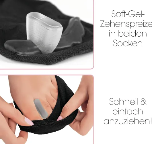 GoBunion Socken mit Zehenspreizer 39-42 schwarz, 2 Paar