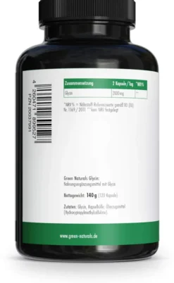 Greem Naturals Glycin 2000 mg vegan 120 Kapseln