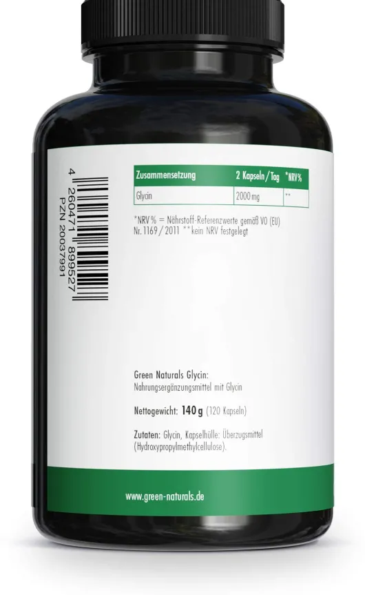 Greem Naturals Glycin 2000 mg vegan 120 Kapseln