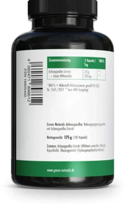 Green Naturals Ashwagandha 2500 mg 180 Kapseln