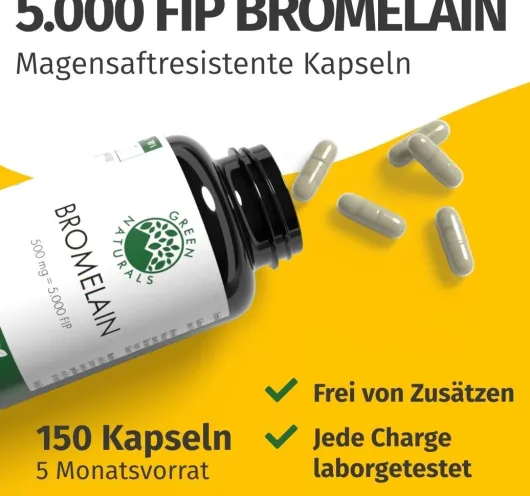 Green Naturals Bromelain 500 mg Vegan 150 Kapseln