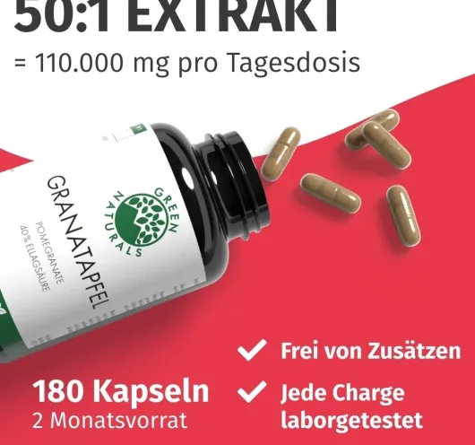Green Naturals Granatapfel+40% Ellagsäure 180 Kapseln