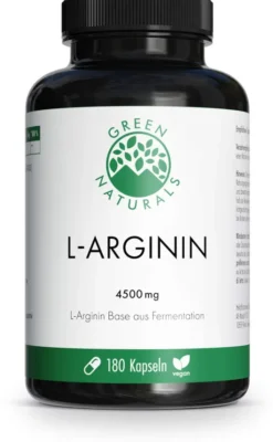 Green Naturals L-Arginin Base 4500 mg vegan 180 Kapseln