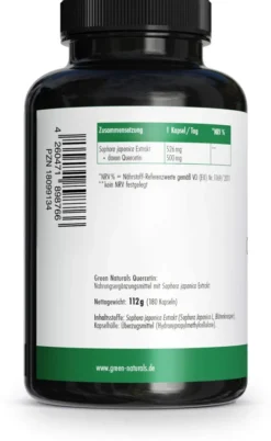 Green Naturals Quercetin 500 mg 180 Kapseln