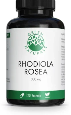 Green Naturals Rhodiola Rosea 500 mg Hochdosiert 120 Kapseln