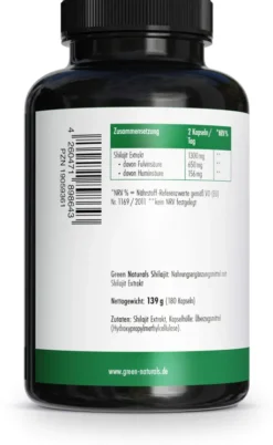 Green Naturals Shilajit 1300 mg 180 Kapseln