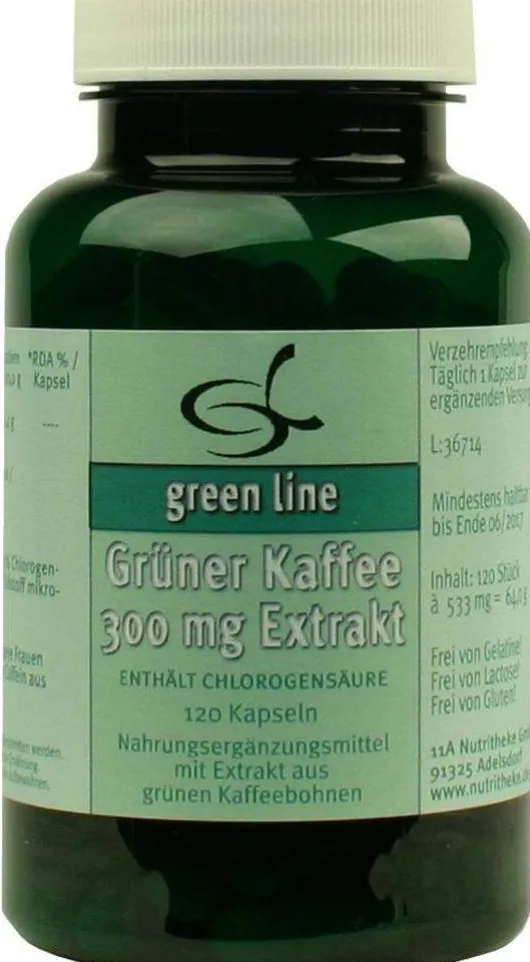 Grüner Kaffee 300 mg Extrakt 120 Kapseln