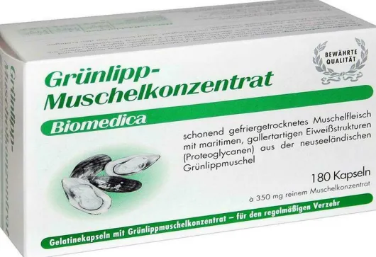 Grünlipp Muschelkonzentrat Biomedica 180 Kapseln