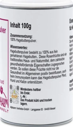 Hagebutten 100 g Pulver für Haustiere und Pferde