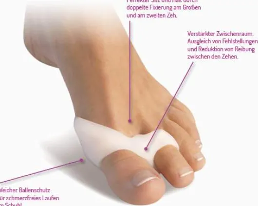 Hallux Gel-Duo-Ring mit Seiten-Polster, 2er Set