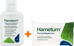 Hametum Medizinischer Reinigungsschaum 100 ml + Feuchtpflegetücher 12 Stück