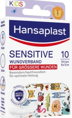 Hansaplast Kids Pflasterstrips sensitive 6x7 cm 10 Stück