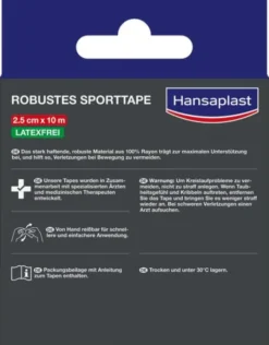 Hansaplast Robustes Sporttape Weiß 2,5 cm X 10 cm