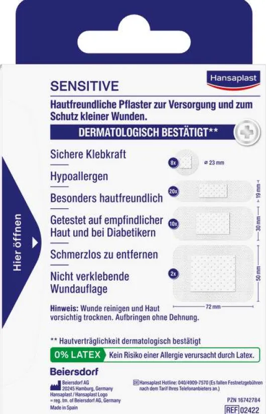 Hansaplast Sensitive Strips 40 Stück