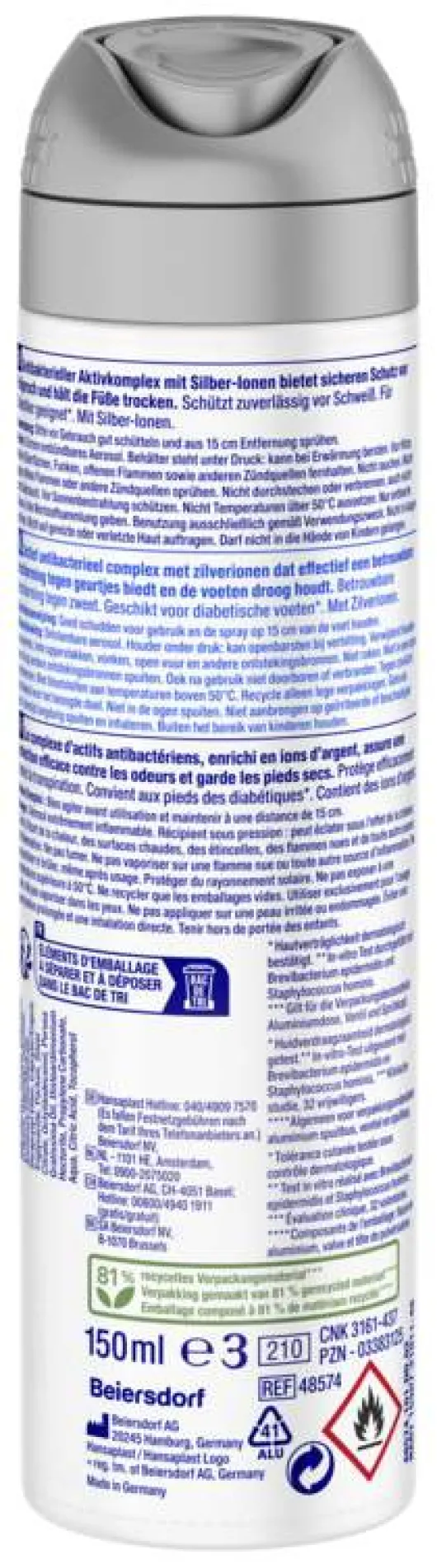Hansaplast Silver active Fußspray 150 ml Spray