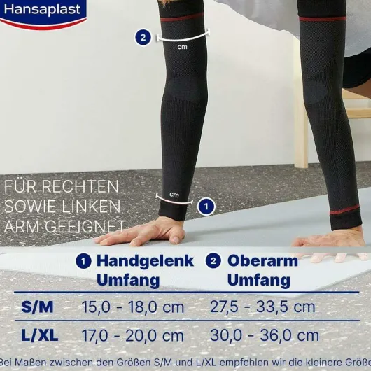 Hansaplast Sport Compression Arm Sleeves Gr.S - M 1 Paar