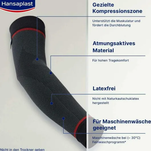 Hansaplast Sport Compression Arm Sleeves Gr.S - M 1 Paar