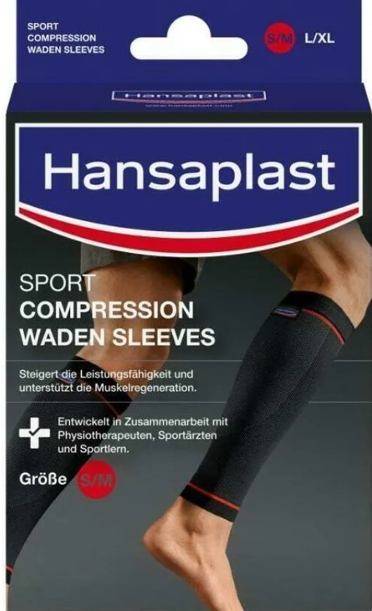 Hansaplast Sport Compression Waden Sleeves Gr.S - M 1 Paar