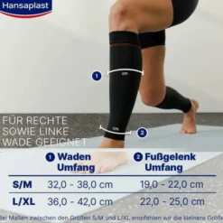 Hansaplast Sport Compression Waden Sleeves Gr.S - M 1 Paar