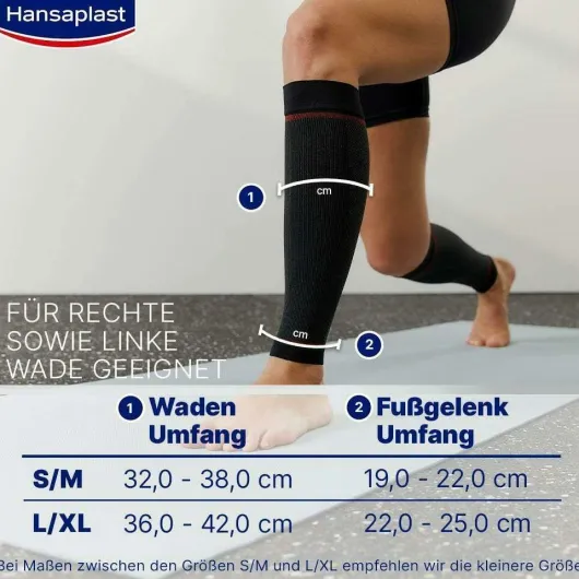 Hansaplast Sport Compression Waden Sleeves Gr.S - M 1 Paar