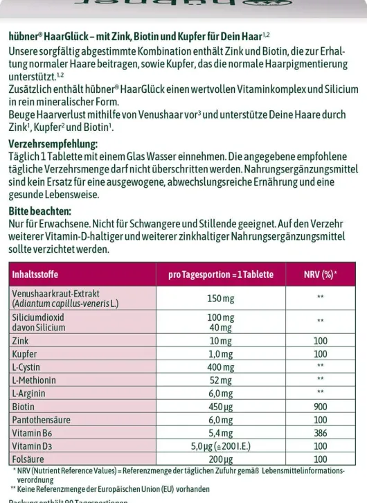 Hübner HaarGlück 90 Tabletten