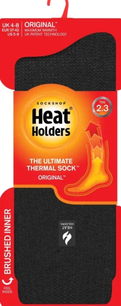 HeatHolders schwarze Thermosocken Größe 37 - 42 1 Paar