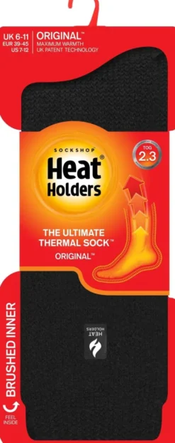 HeatHolders schwarze Thermosocken Größe 39 - 45 1 Paar