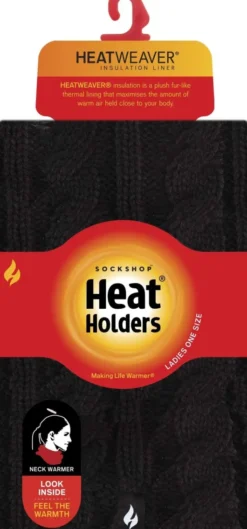 Heat Holders Thermo-Halswärmer mit Zopfmuster 1 Stück Schwarz