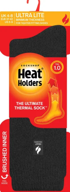 HeatHolders Ultra - Lite Damen Thermossocken schwarz Gr. 37 - 39 1 Paar