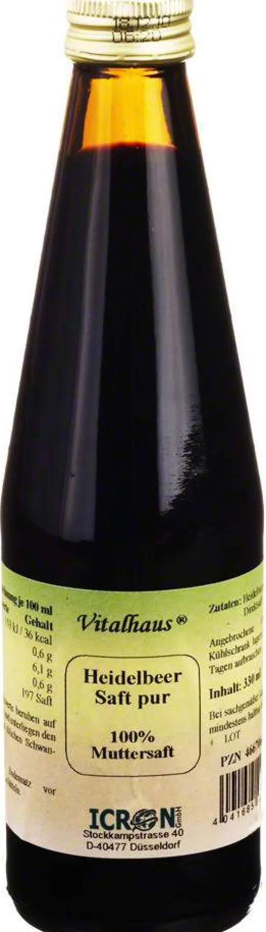 Heidelbeer Saft Pur Vitalhaus