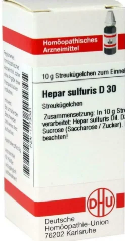 Hepar Sulfuris D30 Dhu 10 G Globuli