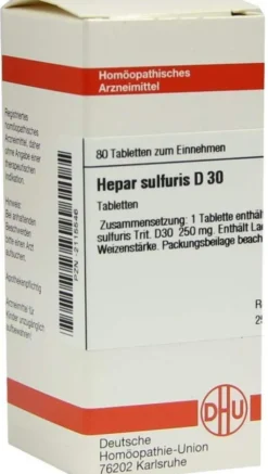 Hepar Sulfuris D30 Dhu 80 Tabletten