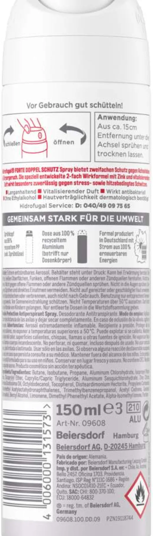 Hidrofugal Forte Doppel Schutz Spray 150 ml