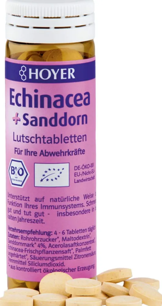 Hoyer Bio Echinacea + Sanddorn 60 Lutschtabletten