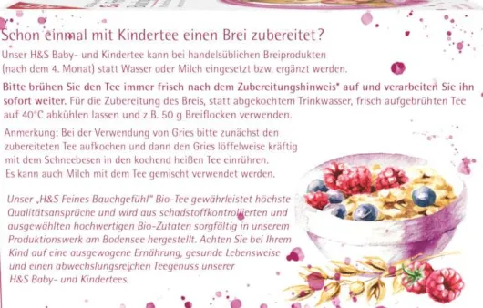 H&S Bio Baby und Kindertee Feines Bauchgefühl 20 Filterbeutel