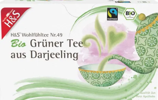H&S Bio Grüner Tee Aus Darjeeling Filterbeutel 20 X 2 G