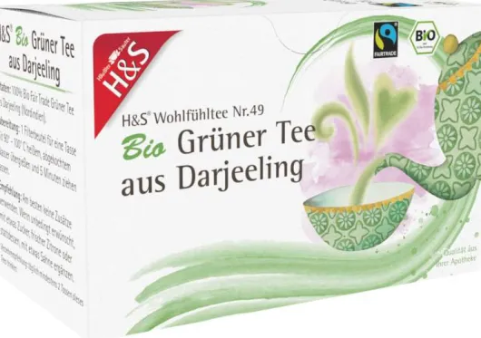 H&S Bio Grüner Tee Aus Darjeeling Filterbeutel 20 X 2 G
