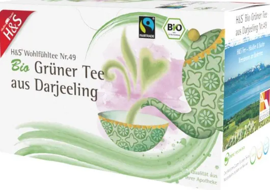 H&S Bio Grüner Tee Aus Darjeeling Filterbeutel 20 X 2 G