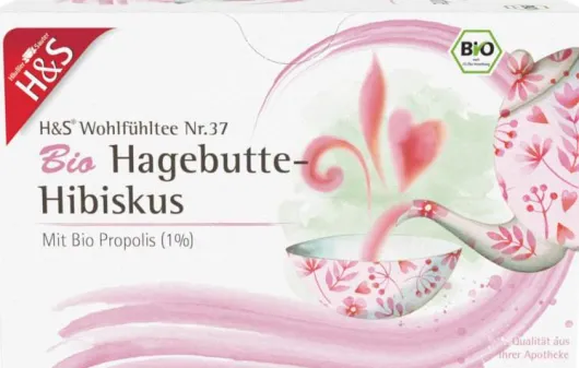 H&S Bio Hagebutte - Hibiskus Filterbeutel 20 X 3 G