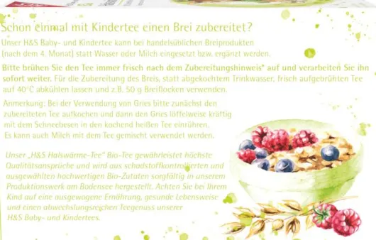 H&S Bio Halswärme-Tee Baby- und Kindertee Fbtl.