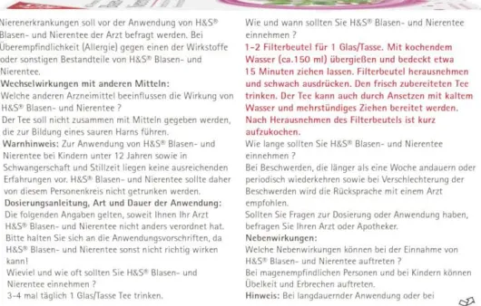 H&S Blasen- und Nierentee 20 Filterbeutel
